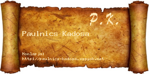 Paulnics Kadosa névjegykártya